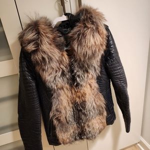 Fox Fur leather jacket/ vest